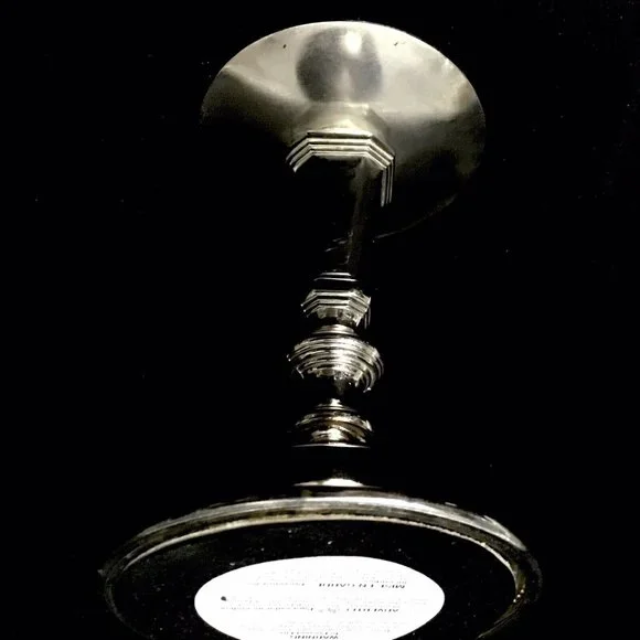 Vintage Silver Plate Candle Stick Platter Holder Ornate Fancy Candlestick 6.5" - Picture 4 of 6